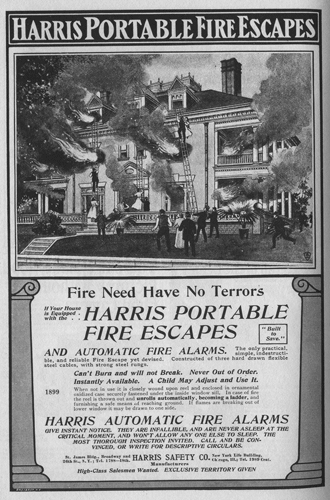 1899 fire escape advertisement
