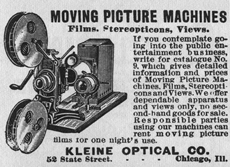 1905 movie projector advertisement