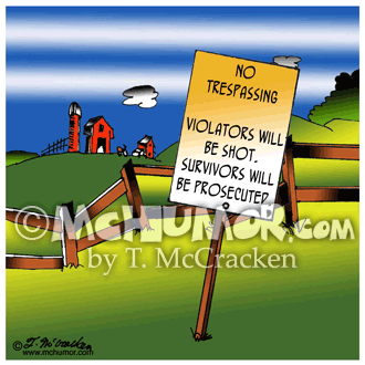 Trespassing Cartoon 3345