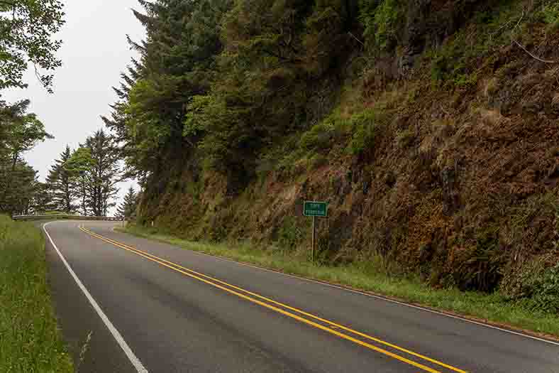The road around Cape Perpetua in 2019