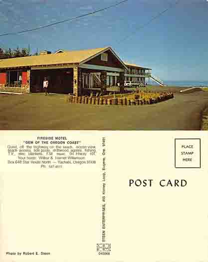 Fireside Motel Postcard 1969
